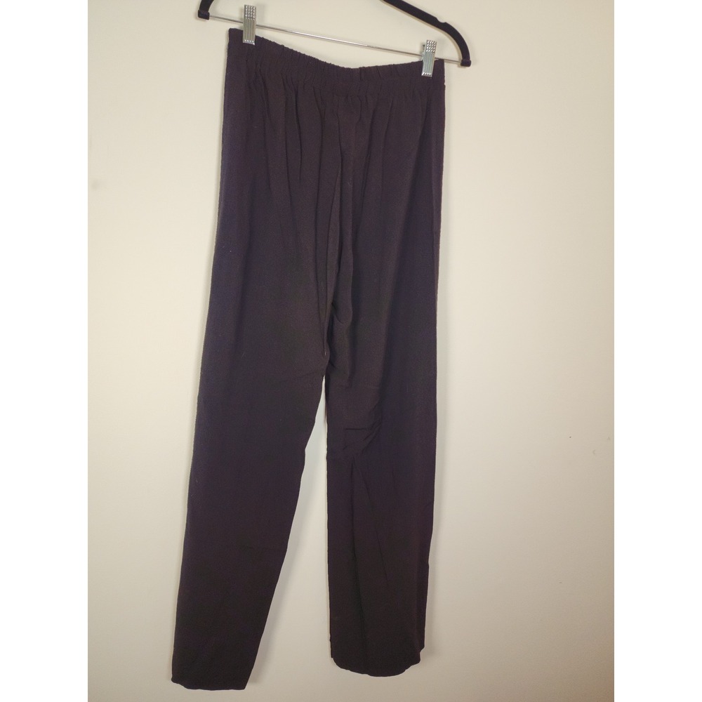 Sunny Leigh Black Rayon Elastic Waist Straight Leg Pants Womens Medium Cut 38544